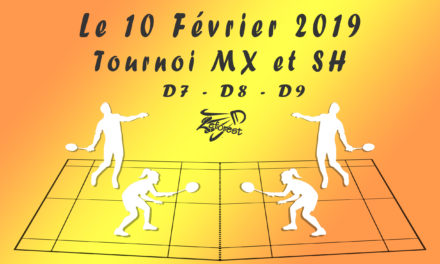Tournoi MX / SH – D7 /D8 /D9 le Dimanche 10 Février 2019